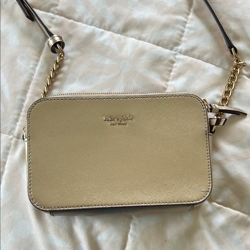 kate spade Metallic Gold Crossbody Bag